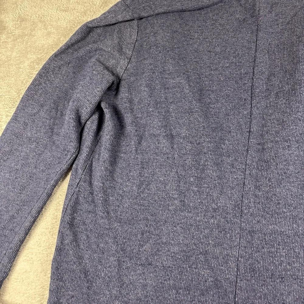 Caslon Women's Everyday Open Front Cardigan Collared Long Pockets Navy Sz XS New